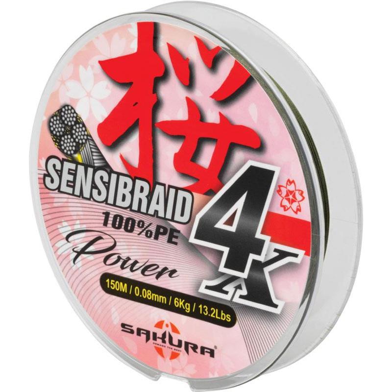 Sakura Sensibraid 4 Vert – Tresse – 150M / Vert / 18/100 / 12 / 150