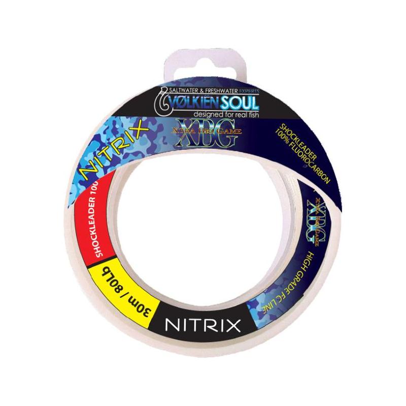 Tete de Ligne Volkien Nitrix Shockleader Fluorocarbon – 30M · Translucide · 65/100 · 27.21 · 30