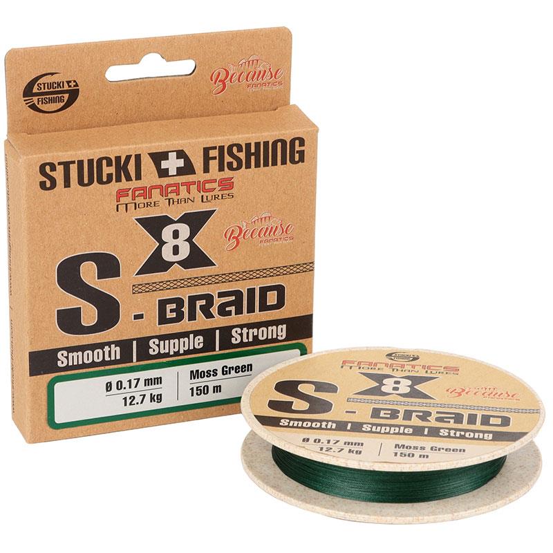 Tresse Stucki Fishing S-BRAID X8 – Moss Green · 150M · Moss Green · 8/100 · 150