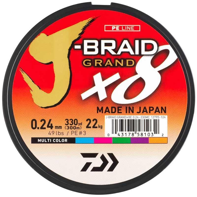 Tresse Daiwa J-BRAID Grand X8 Multicolore – 150M · Multicolore · 6/100 · 4 · 150 · 9