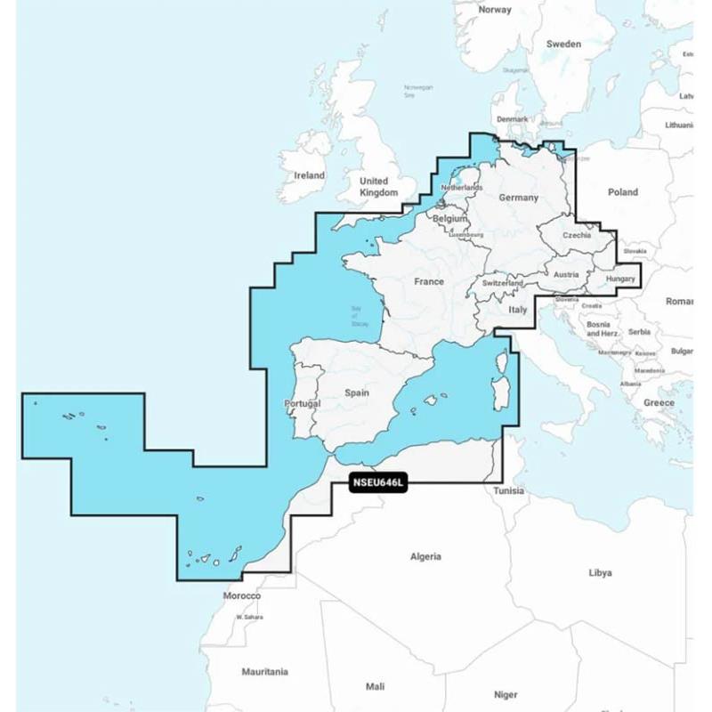 Carte Garmin Navionics + Europe, Centrale et Ouest