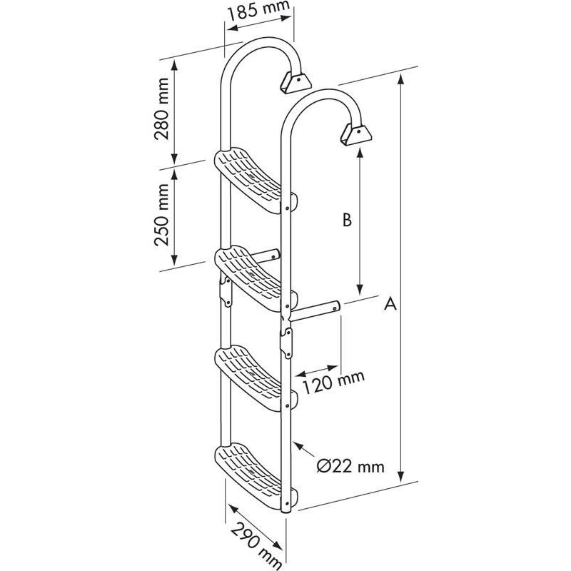 Echelle Plastimo Inox Pliante Crosses A 180°