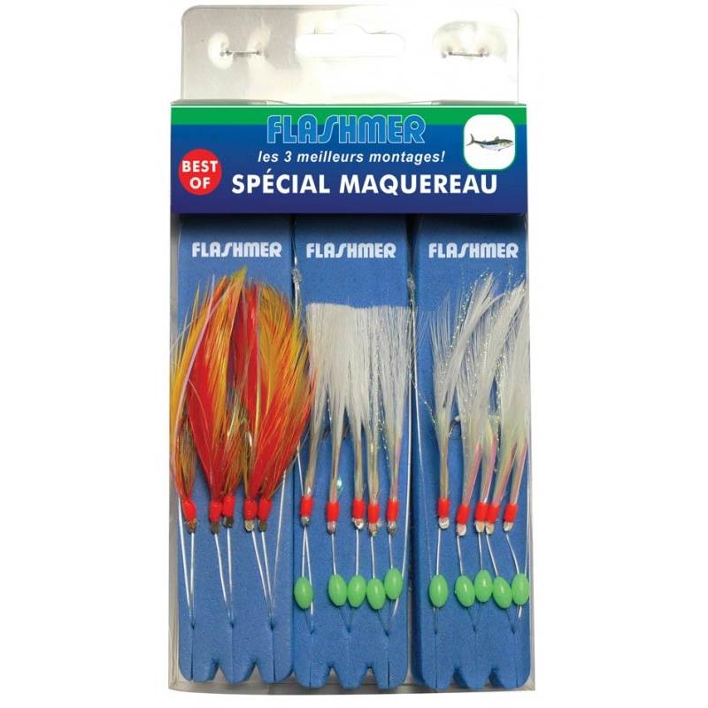 Bas de Ligne Flashmer Best Of Spécial Maquereau – Par 3 / 3