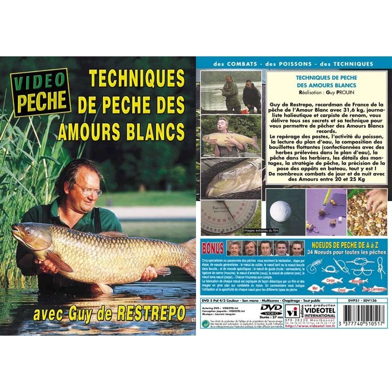 Dvd – Techniques de Peche des Amours Blancs avec Guy de Restrepo · Peche de la Carpe · Video Peche · 52 · Dvd