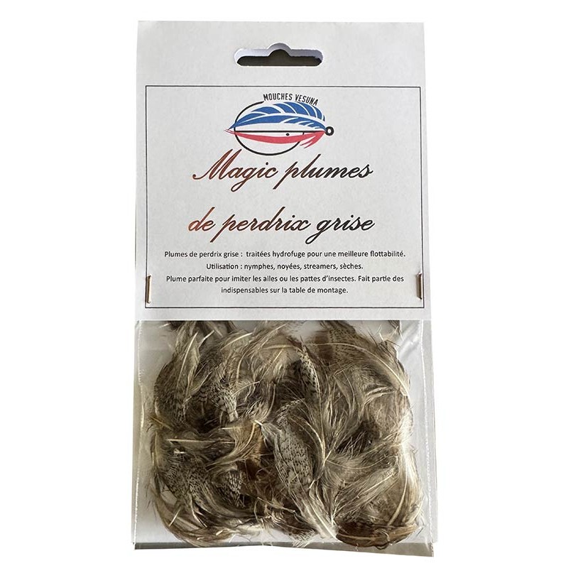 Magic Plumes de Perdrix Grise Vesuna – 3 Gramme / Traité Hydrofuge